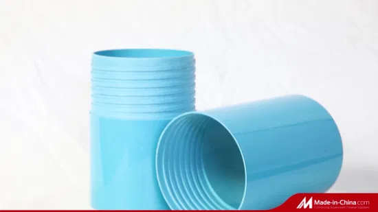 Estremità con presa e filettatura a filo Involucro per pozzo d'acqua in PVC e tubo di schermatura Colore blu per il mercato africano, europeo e americano